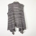 Avenue  Grey & White Striped Knit Sleeveless Cardigan Sweater Size 18/20 Photo 1