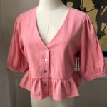 NWT The Good Jane Kaia Bubble Gum Crop Peplum S Pink Photo 2