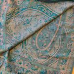 Pashmina  Wrap Shawl 100% Cashmere Blue Paisley Photo 2