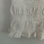 Madewell  Women's Smocked Boatneck Cotton Linen Blend Tank Top L Large White New Photo 4