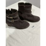 Womans Solesenseability 9m Brown Suede Side Zip Wedge Heel Bootie Size 9 Photo 1