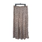 Anthropologie  Isobel Wide Leg Pleated Flowy Animal Print Crop Pants Size Large Photo 1