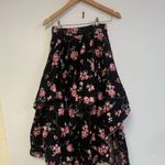 Layered Printed Skirt 100% Cotton Size 10 belt looped wais western Collection Black Photo 2