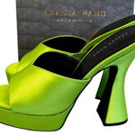 Boutique Size 9 NIB Azalea Wang Satin Green Heels Shoes Photo 0
