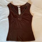 Cache NWT Brown Sequin Top Photo 0