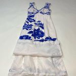 Farm Rio  Off-White Floral Cascade Wavy Midi Dress Size XXS Photo 3