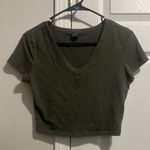 Wild Fable  Dark Green V-Neck Crop Top Photo 0