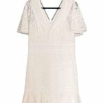 Eliza J NWT Fit & Flare Ivory White Lace Flutter Sleeve Short Dress Size 14 NEW Photo 2