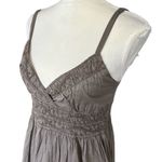 Vince . Dress Womens Size 4 Taupe Sleeveless Smocked A-Line V-Neck Casual Chic Photo 3