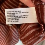 Knox Rose  Women's 2X Brown Rust Striped Pearl Snap Mandarin Collar Fall Shirt Photo 2