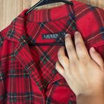 Ralph Lauren Lauren black label Red Plaid Pajama button down Shirt size L Photo 1