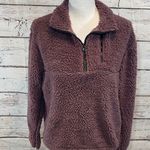 Wall Flower Teddy Fleece Pullover 1/4 Zip Plum-Large Photo 0