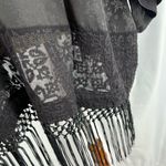 Desigual  Kimono Medium Black Embroidered Fringe Open Photo 6