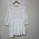 Love Shack Fancy x Target White Cotton Boho Dress 1X Embroidered Lace Trim Peasant Photo 3