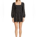 Ganni  Floral Print Smocked Mini Dress Long Sleeve Balloon Puff Sleeve Size US 6 Photo 11