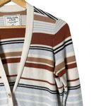 Abercrombie & Fitch Striped Cardigan Grandpacore Sweater Brown Cream Blue, M Photo 3