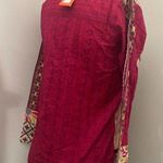 Khaadi Pret Short Tunic Top Blouse Pink Multicolored Middle Eastern Nwt size 10 Photo 8