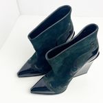 Sergio Rossi  Black Green Western Pointy Toe Ankle Booties, EU 36 Photo 1