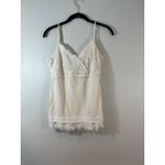 At Last Crochet Cami Top Linen Blend Sleeveless Boho Chic Tank Top Large Photo 1
