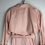 Vtg Saxton Hall Blush Pink Shimmer Trench Coat Jacket Sz 10 Belted Waist Photo 9