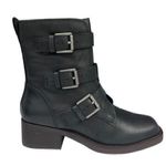 Lucky Brand  Katriny Buckle Straps Riding Boot in Black Leather size 6.5 NWOB Photo 1