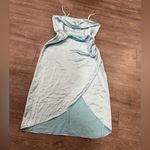 Open Edit Elegant Light Blue Satin Dress Photo 4