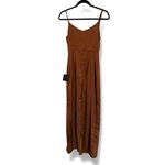 Lulus Women’s Brown Satin Maxi Dress Size Small Spaghetti Strap Slit NWT Photo 3