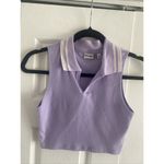 Aritzia Sun Deh  Womens XS Purple Collared‎ Cropped Polo Tennis Core Preppy Photo 3