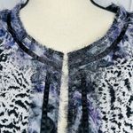 Chico's Women Leopard Black & Purple Open Front Long Sleeve Blazer Sz XL (3) Photo 3