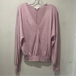 Evereve  Women's Smocked Top Shirt Lilac Layla Size Medium V Neck Long Sleeve Photo 1