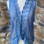 Chico's  Lilly Lace Vest Indigo Blue size 8 Photo 8