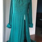 Free People Green New Day Embroidered Tunic Dress long line contemporary Photo 0