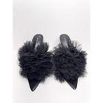 Azalea Wang Pointed Toe Heels Size 7 Black Birdie Fabric Upper Slip On Photo 1