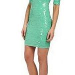 BCBGMAXAZRIA Mint Green Sequin Cocktail Party Eras Tour Dress Size Medium M Photo 2