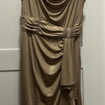 Midnight Velvet Size 12 Gold Shimmer Cocktail Parry Dress Modest Holiday NYE Photo 0
