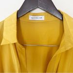 Lattelier Yellow Wrap Dress Tie Waist Maxi Length Unlined Long sleeves Small Photo 2