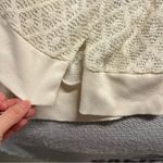 ⭐️Anthropologie Meadow Rue Cream Pointelle Knit Hooded 1/2 Sleeve Sweater Hoodie Photo 4