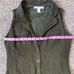 Banana Republic  Dark Green Linen Sleeveless Dress Photo 3