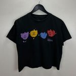 2009 Beatles Y2K Crop Top Black Raw Hem Tee Size XL Photo 7