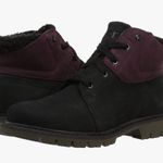 Caterpillar Cat Women’s Fret Faux Fur black & maroon leather boots size 8.5 Photo 0