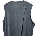 Soft Surroundings Soft Surroundiings Slate Blue Maxi Vest Cardigan Faux Suede Holiday Winter L Photo 5