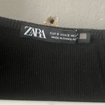 ZARA  Black Ribbed Ruffle Sleeve Bodysuit Size Small Photo 2