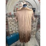 Vanity Fair robe satin embroidered collar brown button front brown pink yellow Photo 4