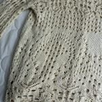Free People Cream Open Knit Oversized Sweater Photo 2