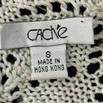 Cache Women Beige Metallic Knit V Neck Short Sleeve Tunic Top Size S Photo 2