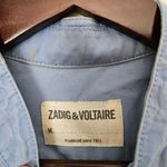 Zadig & Voltaire Jacket Light Blue Military Style Skull Zip Up Patch Casual Photo 11