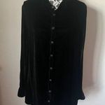 CP Shades  Velvet Silk Tunic Top Long Sleeve Black Womens Medium Photo 3