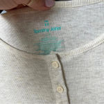 Tommy John Henley long sleeve tee oatmeal ribbed lounge pajamas top beige Tan Size L Photo 1