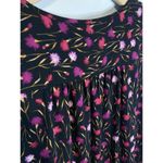 Gap Drawstring Waist Black Pink Floral Dress M Pockets Sleeveless V-Neck Blouson Photo 7