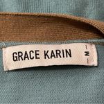 Grace Karin  Women’s Size M Blue Teal Colorblock Button Up Sweater Cardigan Photo 6